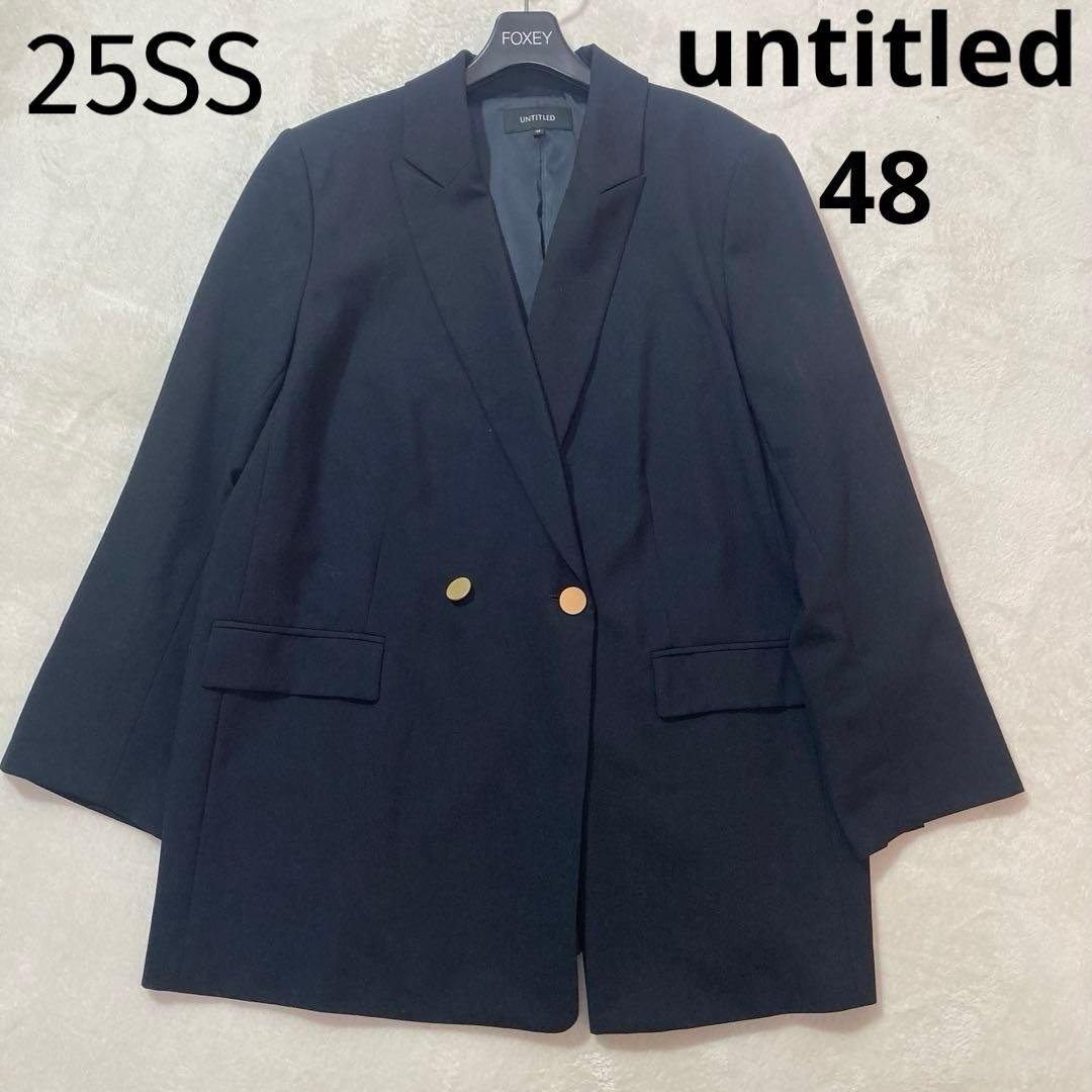 極美品　25SS 通勤/春の軽羽織り　サマーウール調 ダブルブレストジャケット