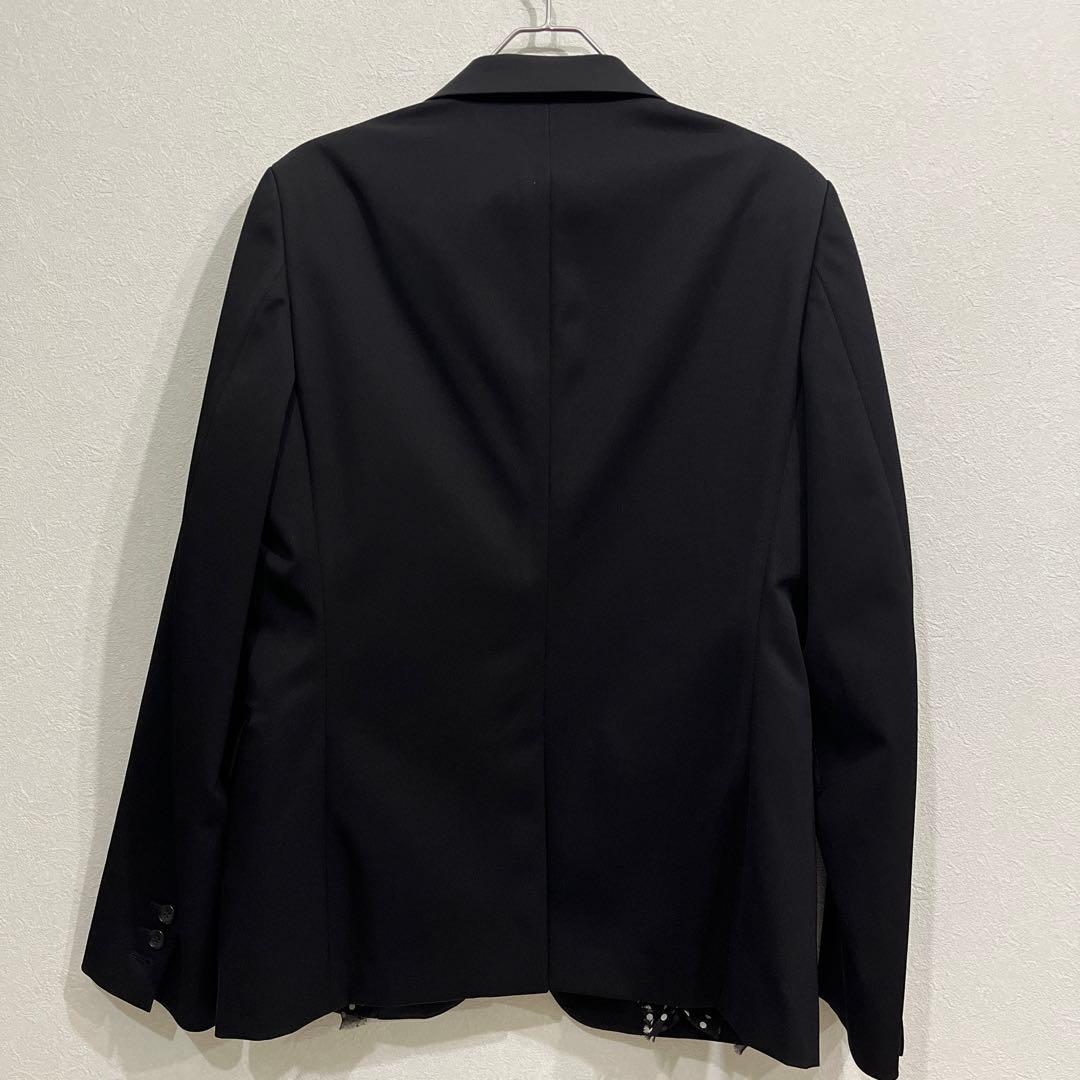BLACK コムデギャルソン リバーシブル　ドット柄フリルテーラードジャケット