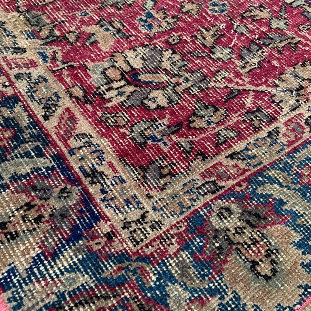 超大判　トルコヴィンテージラグ　チェリーピンク　255×134 トルコラグ