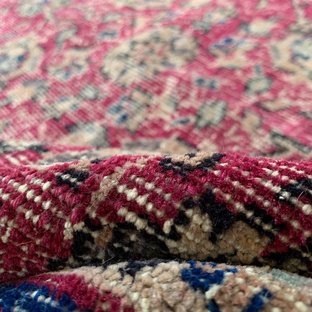 超大判　トルコヴィンテージラグ　チェリーピンク　255×134 トルコラグ