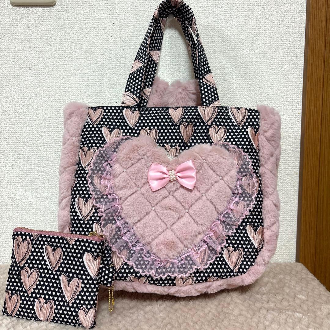 コヤンイサムチョン　ふわモコうさぎルミちゃん　ラウンドトート＆ミニポーチ