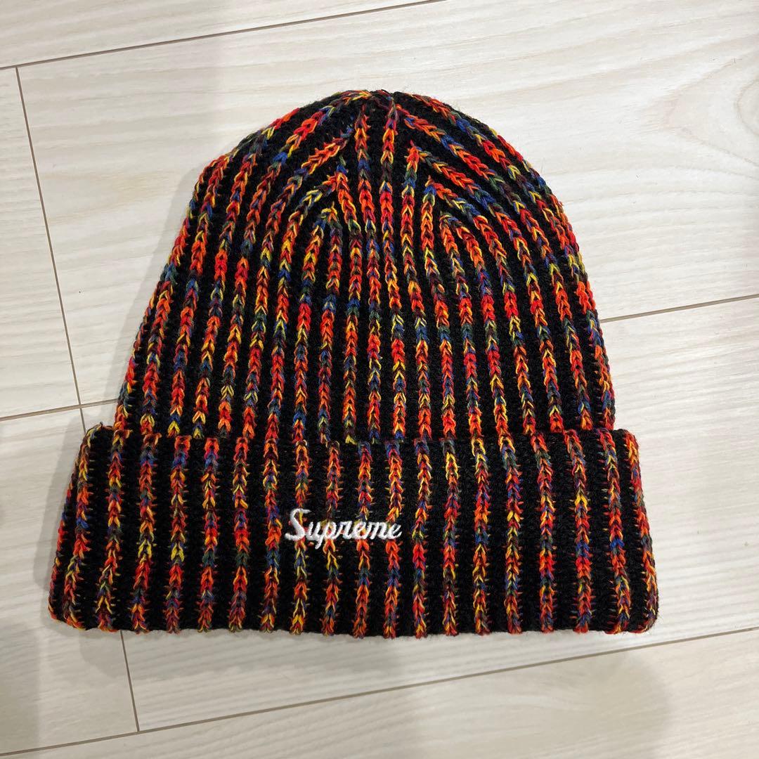 Supreme ニット帽 レインボービーニー25FW ステッカー二枚付き