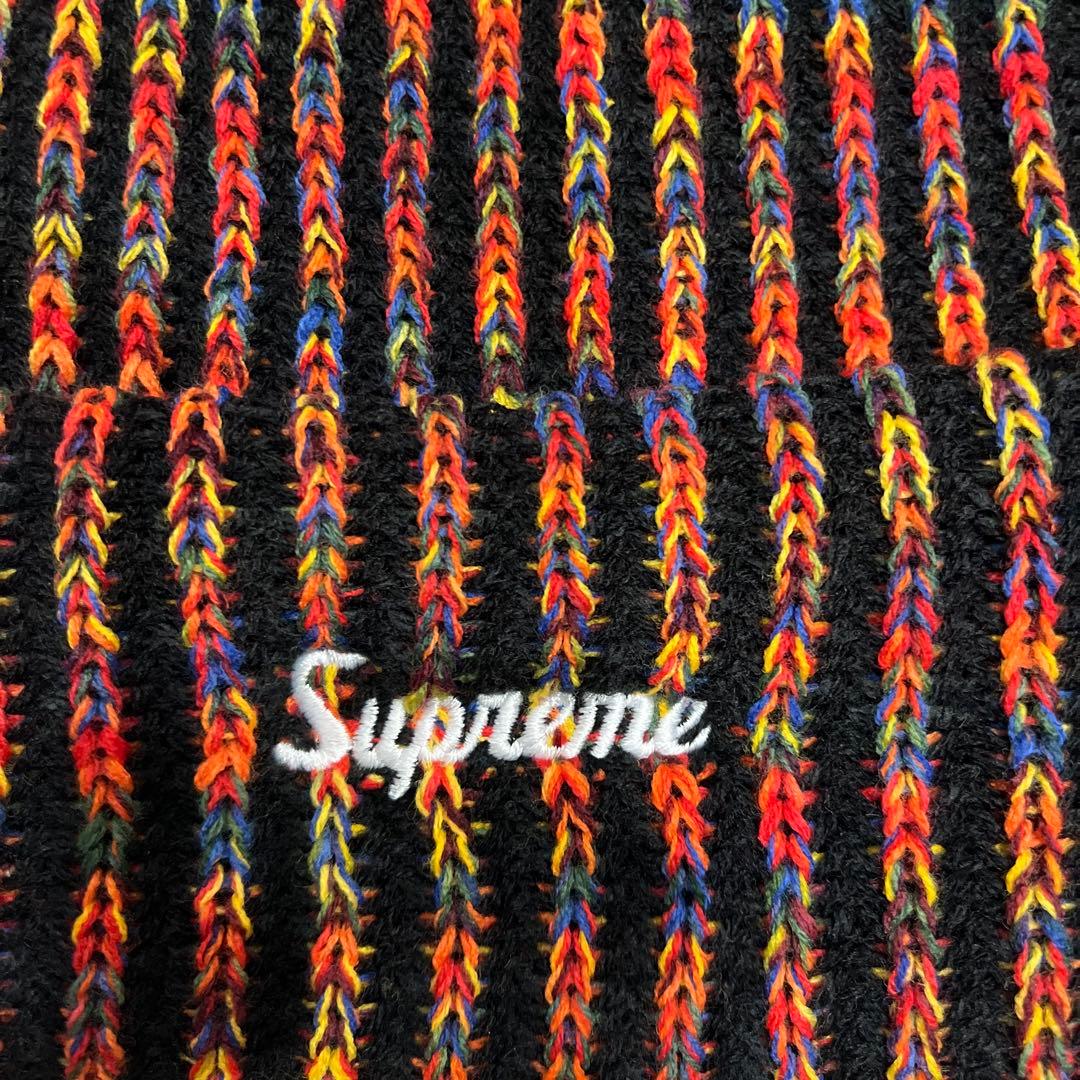 Supreme ニット帽 レインボービーニー25FW ステッカー二枚付き