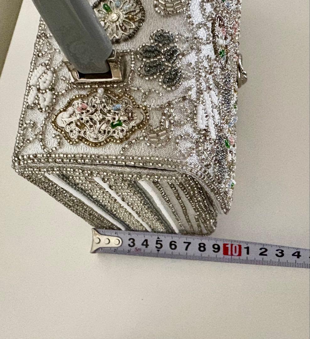 グラスビーズ　ハンドバッグ　日本製　手刺繍　パーティバック　和装