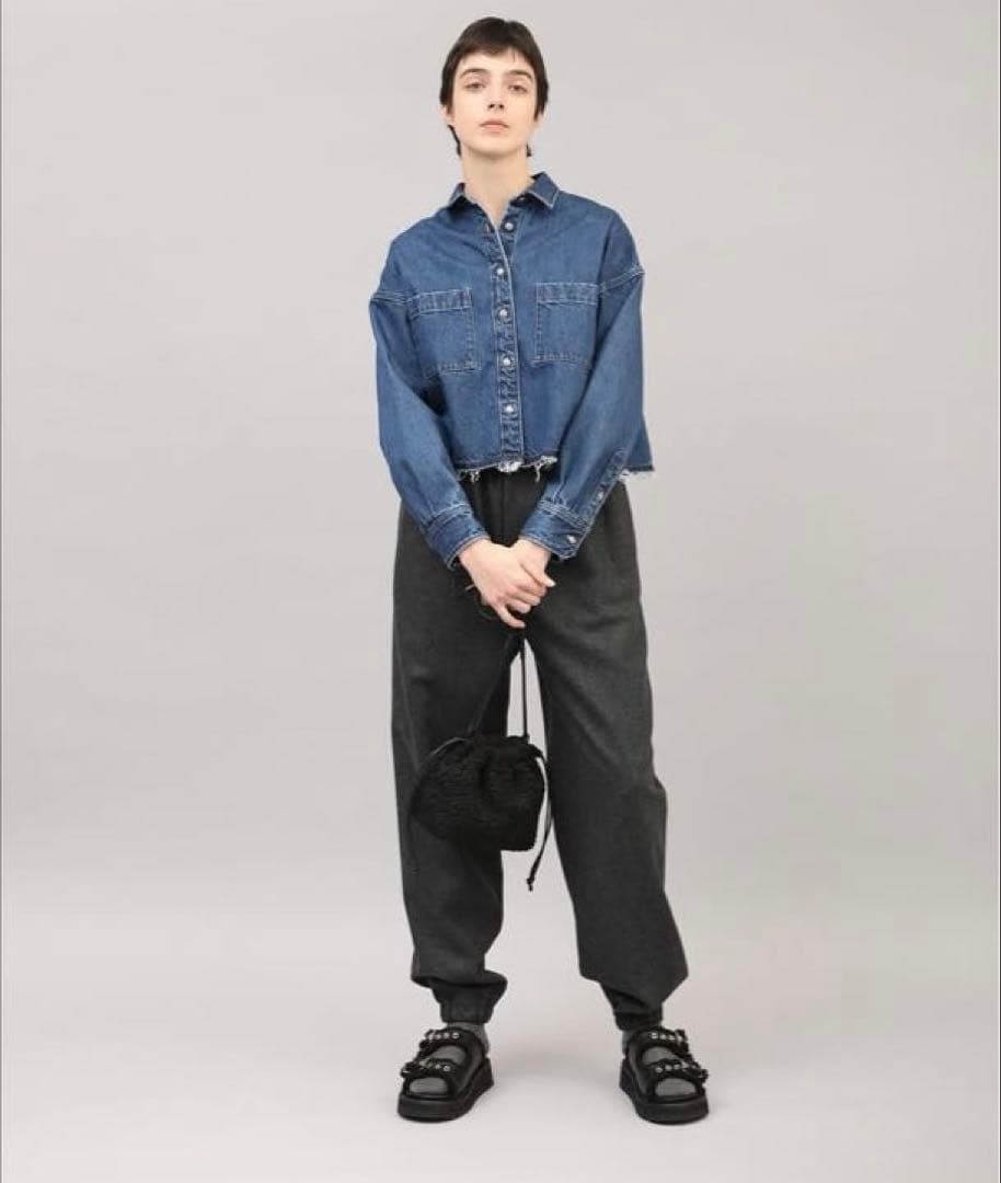 SACRA CLASSIC FLANO PANTS BLACK サクラ パンツ