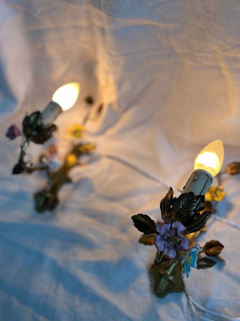 フランスアンティーク 壁掛けランプペア