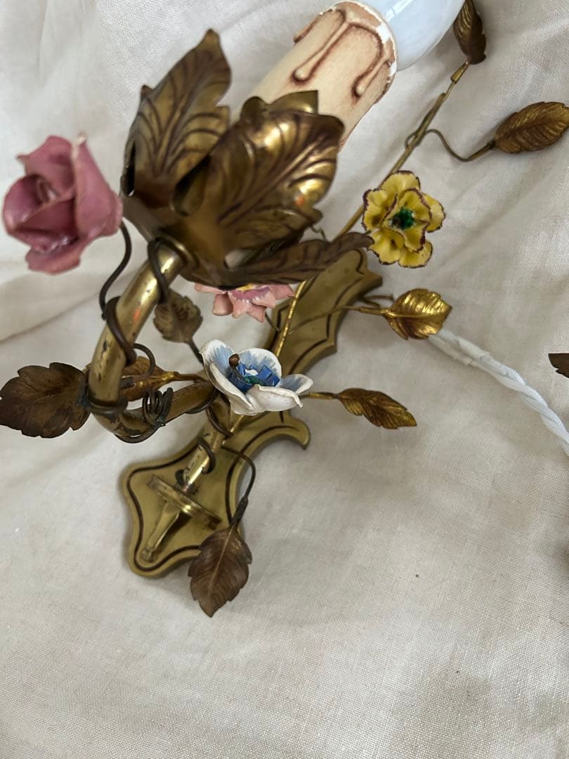 フランスアンティーク 壁掛けランプペア