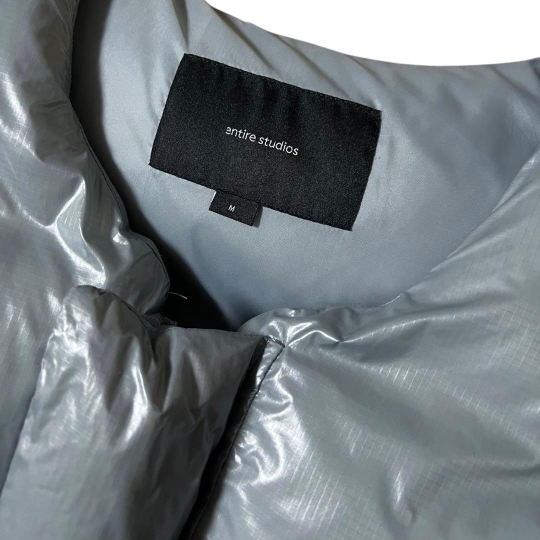 entire studios シルバー ダウンベスト M
