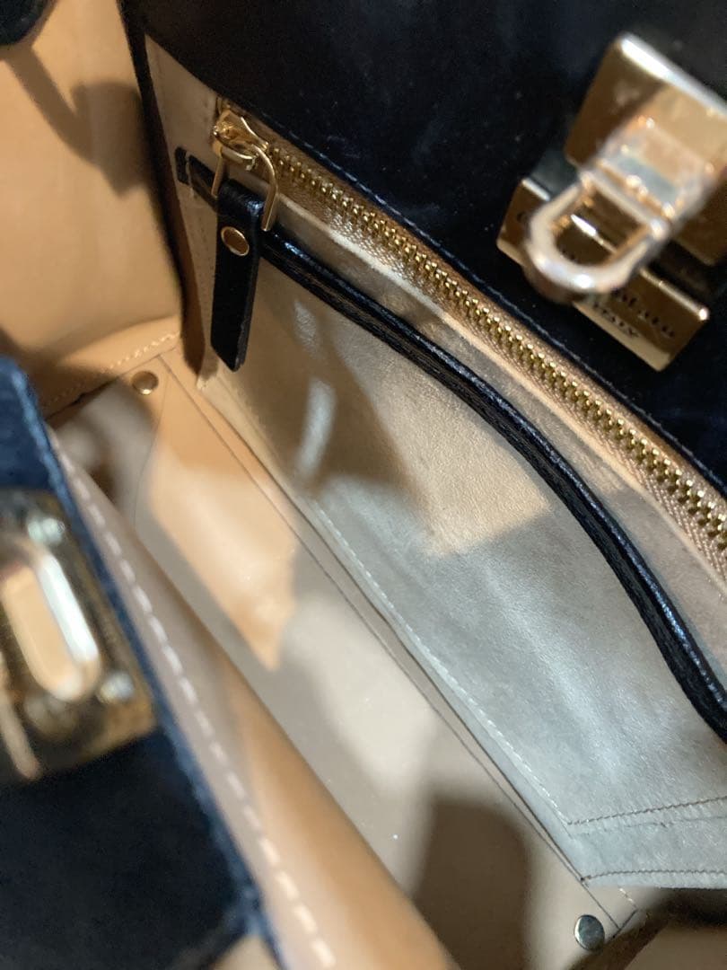 【美品】GIANNI NOTARO パネルスクエアバッグ 2way 黒