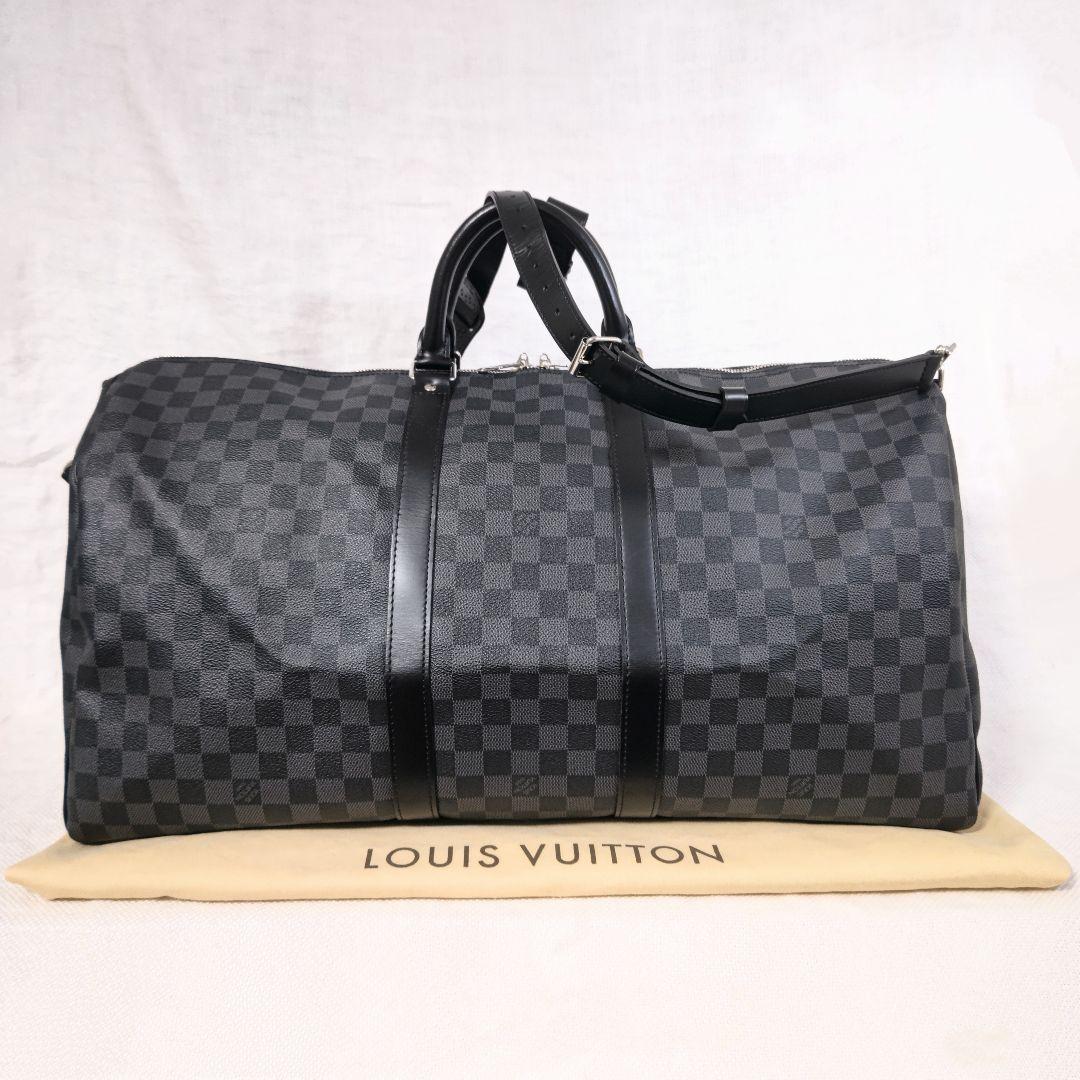 ルイヴィトンLOUIS VUITTONキーポル55ダミエボストンN41413黒