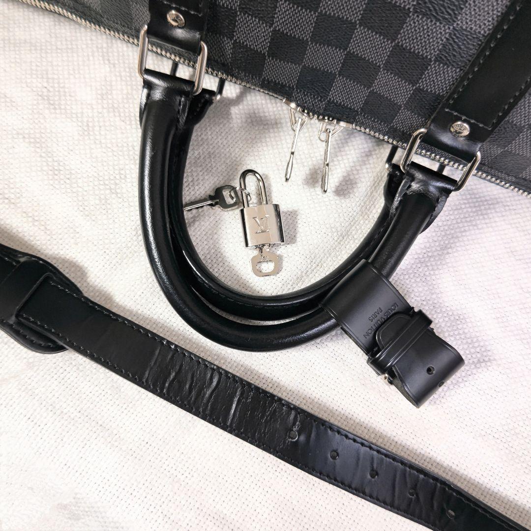 ルイヴィトンLOUIS VUITTONキーポル55ダミエボストンN41413黒