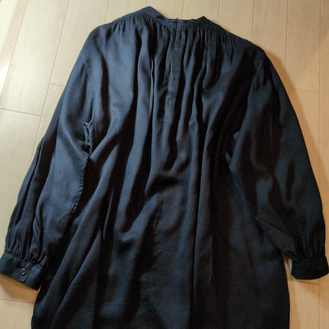 MORABITO　ネイビー　上品　ブラウス体型カバー◎　スカーフにも　27日まで