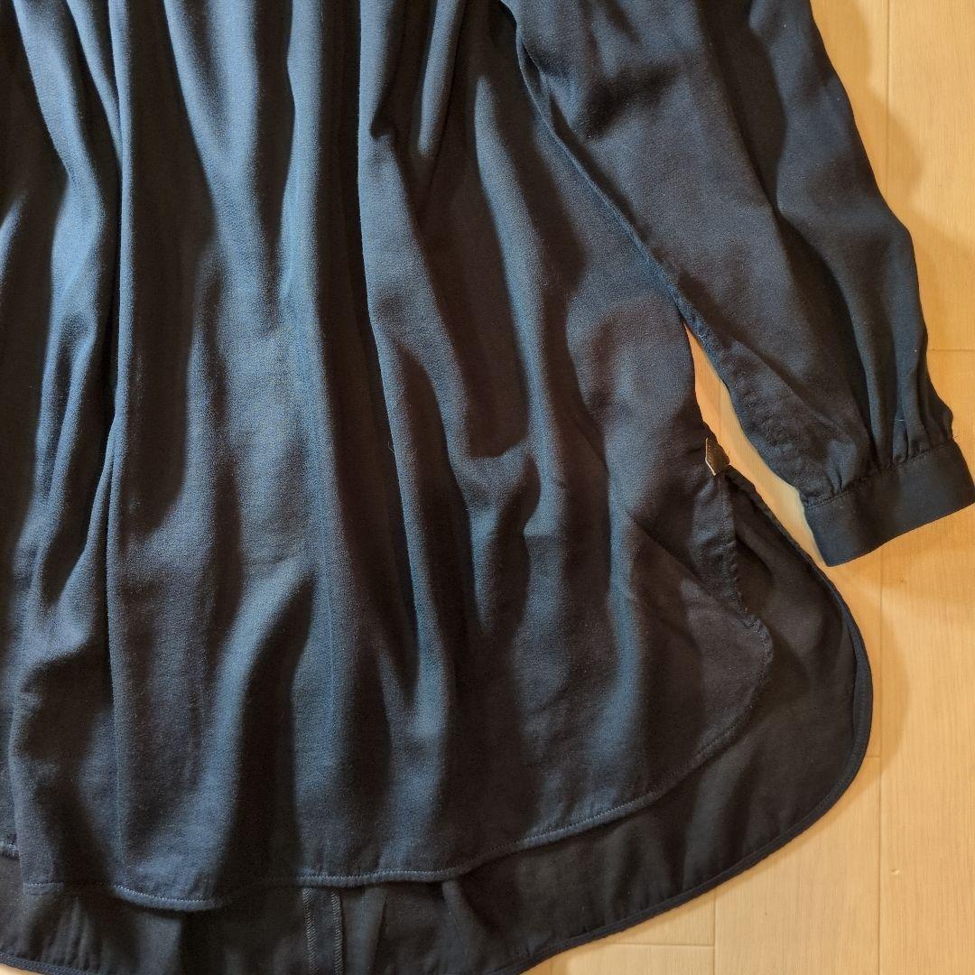 MORABITO　ネイビー　上品　ブラウス体型カバー◎　スカーフにも　27日まで