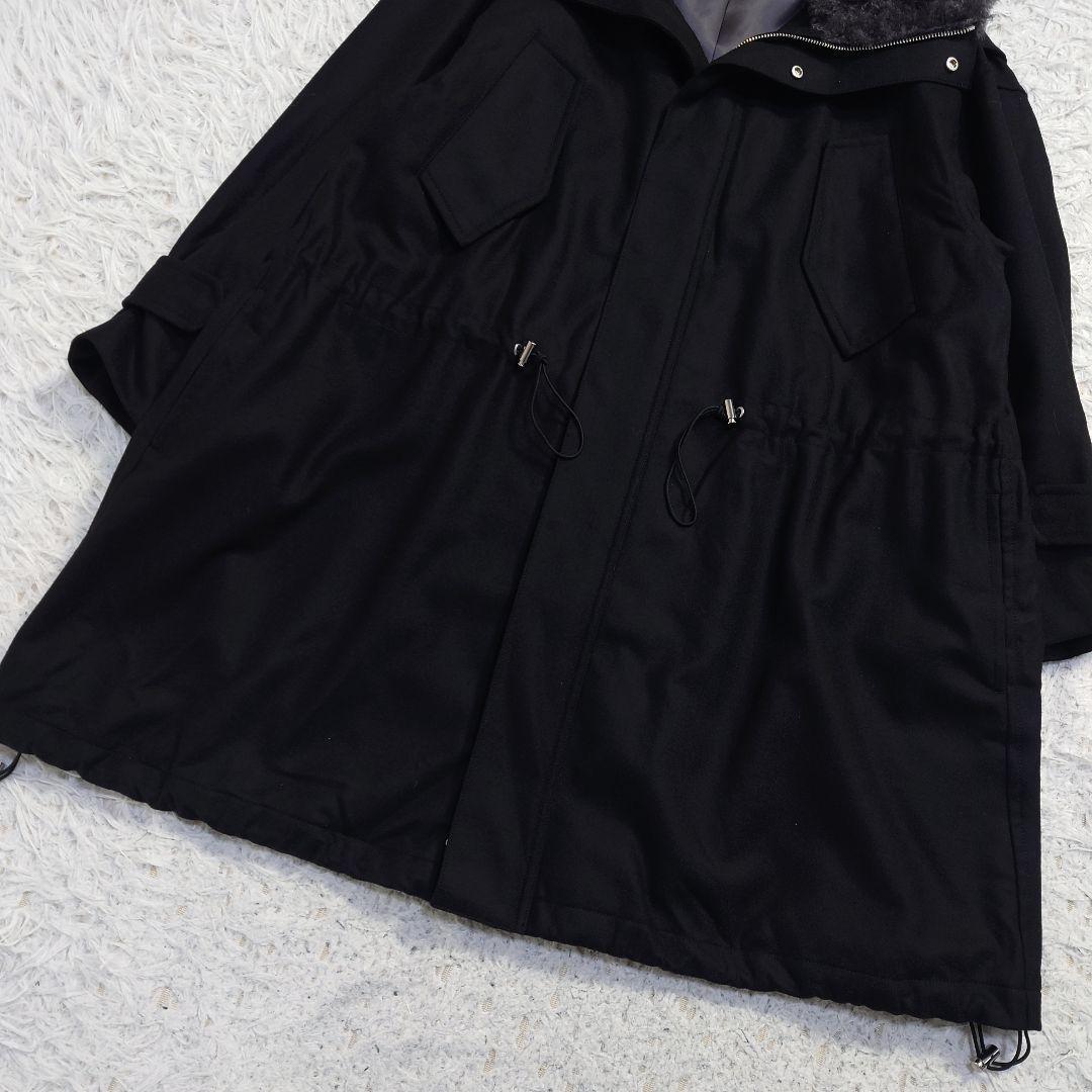 IENA　イエナ　2024AW　ファー付モッズコート　ウール素材　黒　38　M