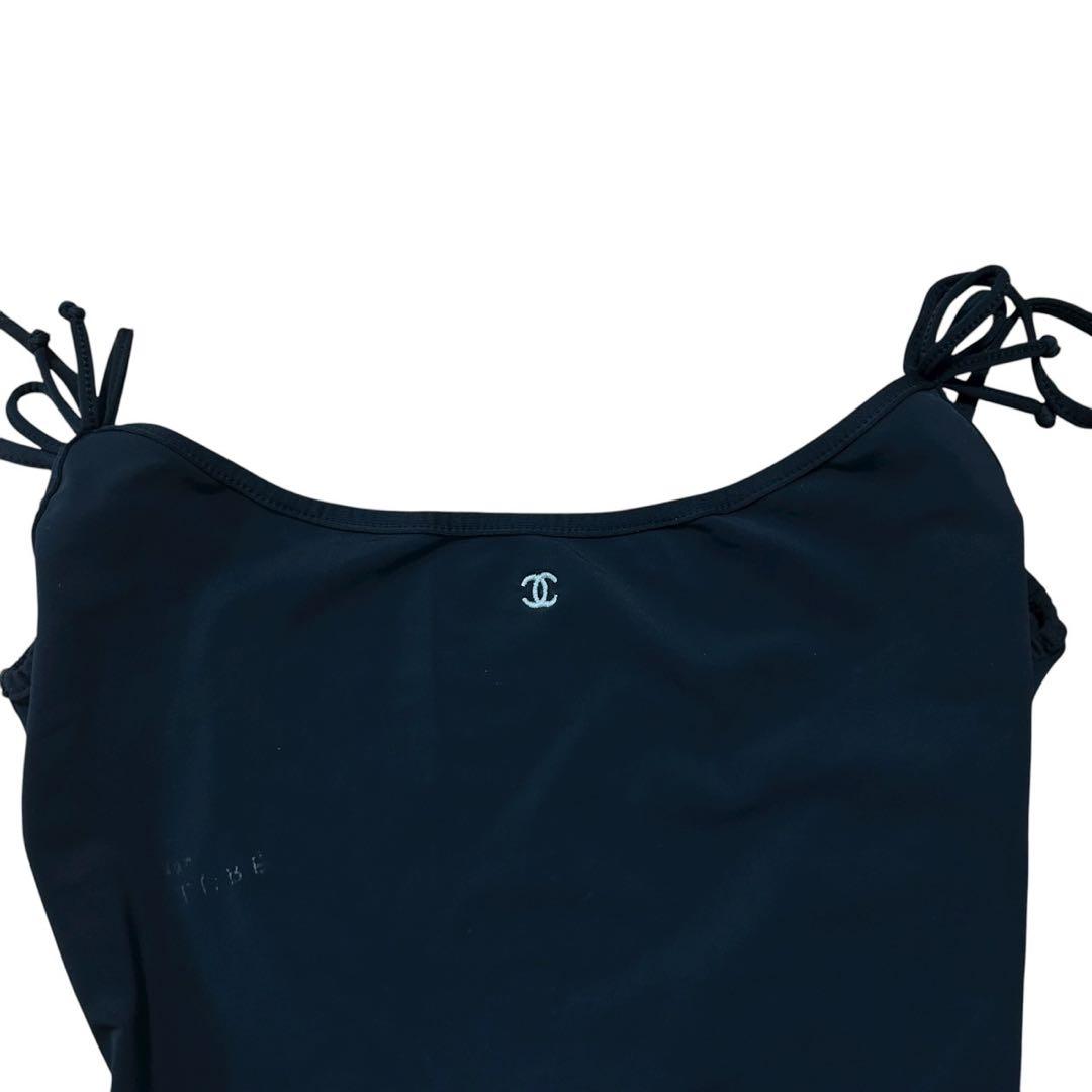 CHANEL VINTAGE フロント ココマーク 水着 ブラック 紐 新品