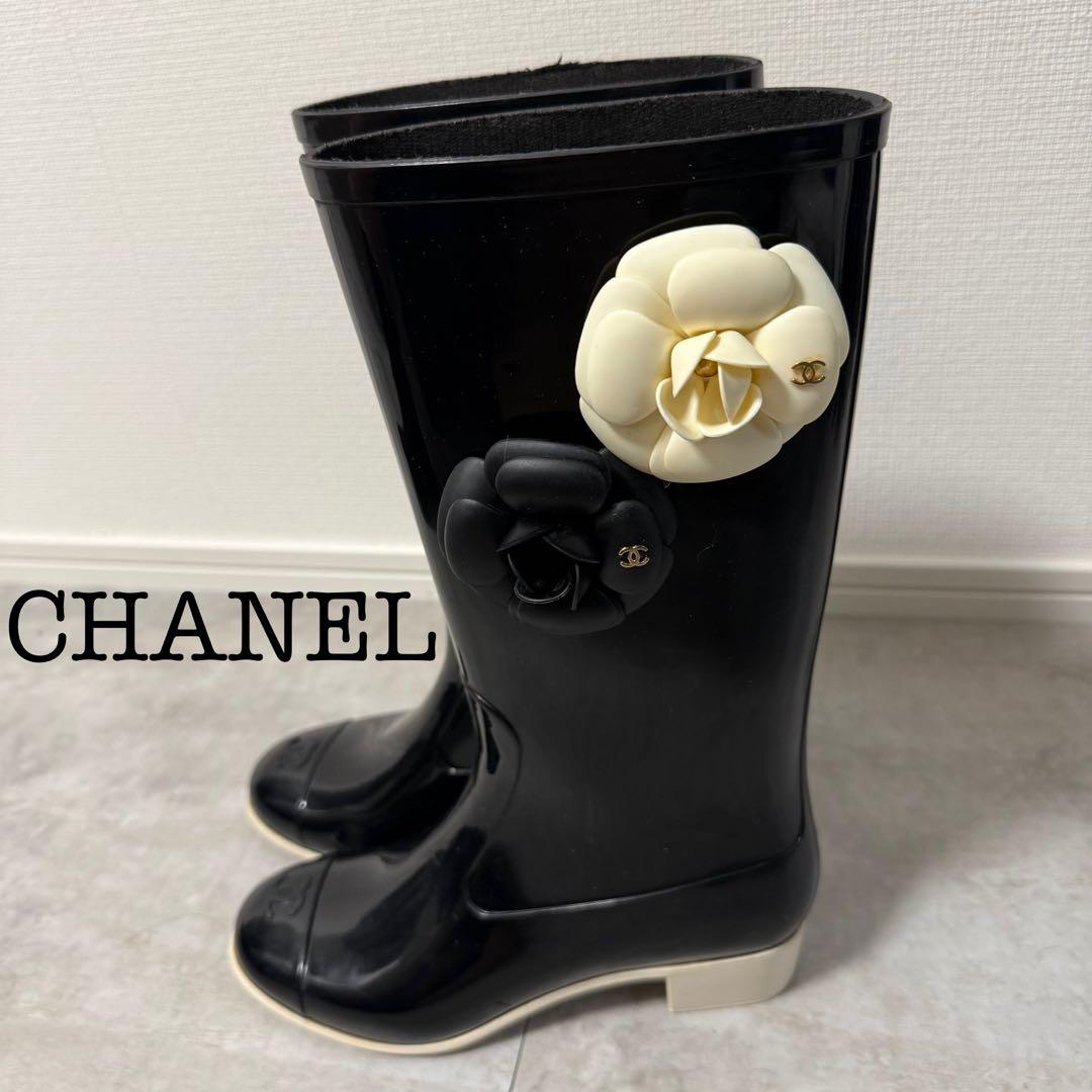 【お値下げ可能‼️値下げ可能❗️】CHANELレインブーツ　カメリア　ココマーク