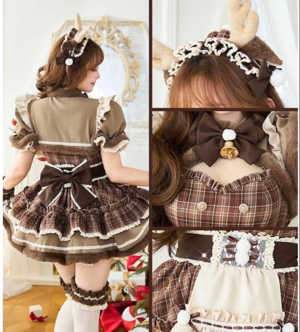 て*7様 【Malymoon/マリームーン】 チョコチェックトナカイノエルドメイ