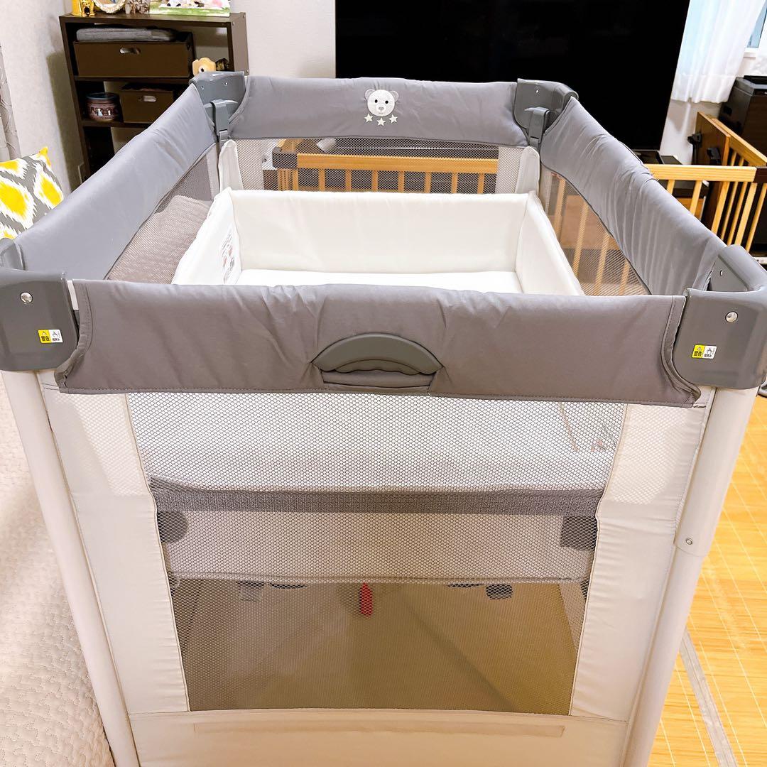 【Aprica】アップリカ ベビーベッド ココネルエアー AB グレーベア