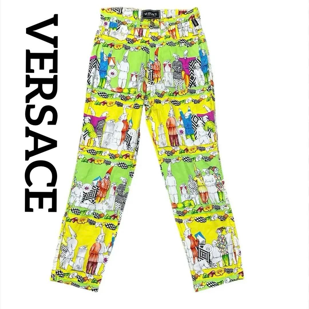 【美品】 VERSACE ヴェルサーチ　柄パンツ　ゴールド　総柄　派手