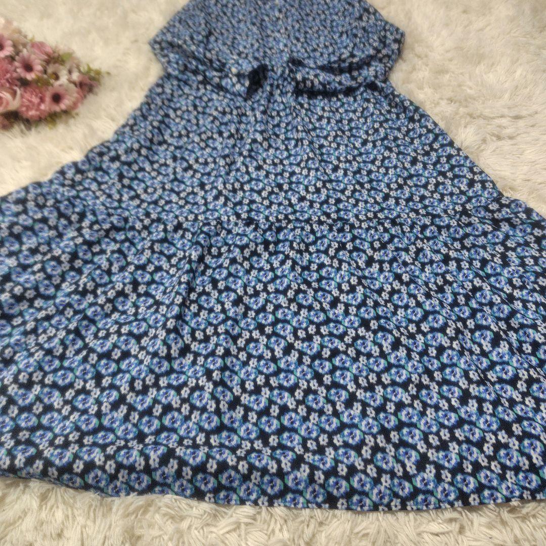 【極美品♡2024】ボールジィ　ブルリーフラワープリントクルーネックワンピース