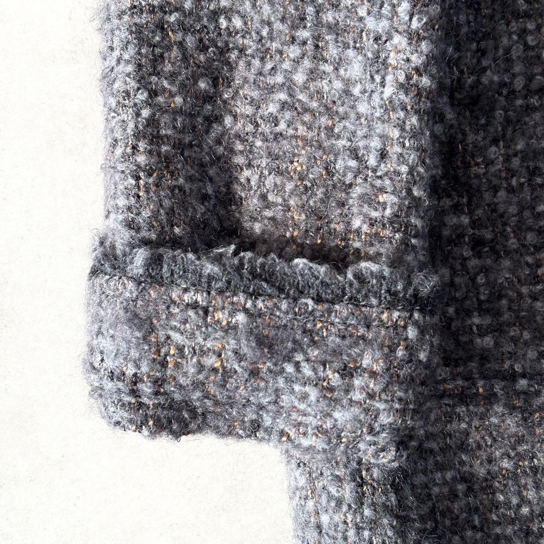 美品✨️セオリーリュクス モヘアツイードコート38 チャコールグレー メランジ