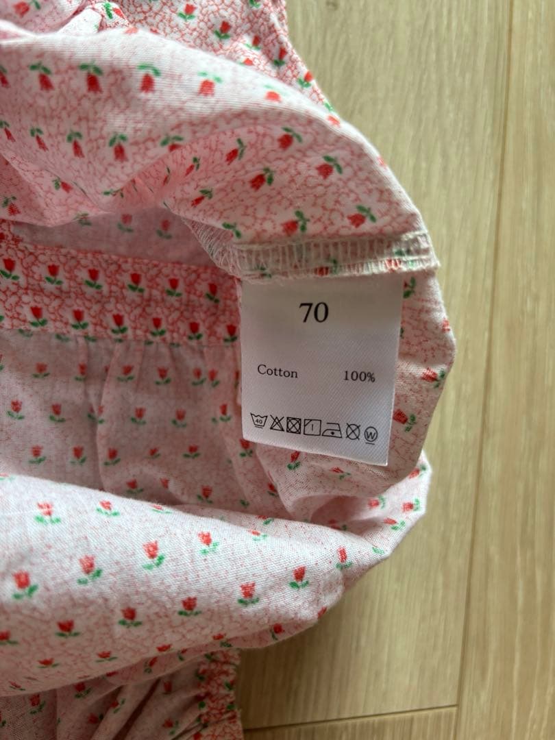 House on the hill チューリップ柄　ロンパース＆ボンネットセット