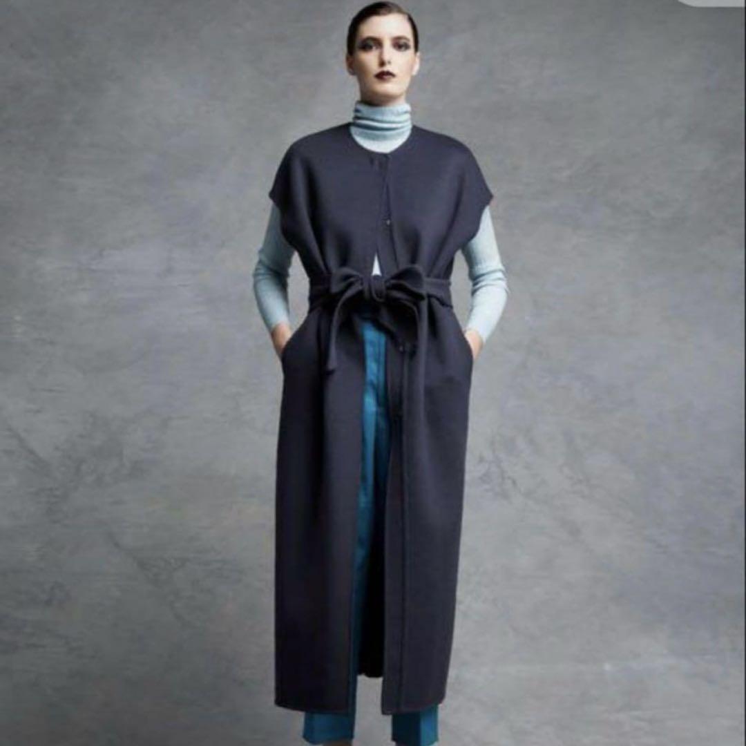 最終値下げ　Drawer ケヌキ　ノーカラー　ロングジレ　コート