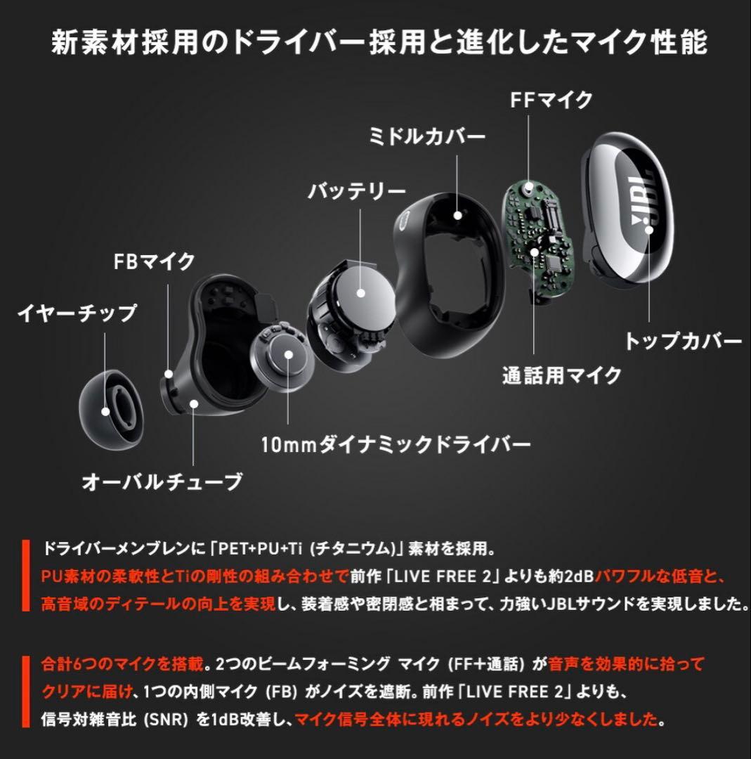 JBL LIVE BUDS 3 ワイヤレスイヤホン ブラック