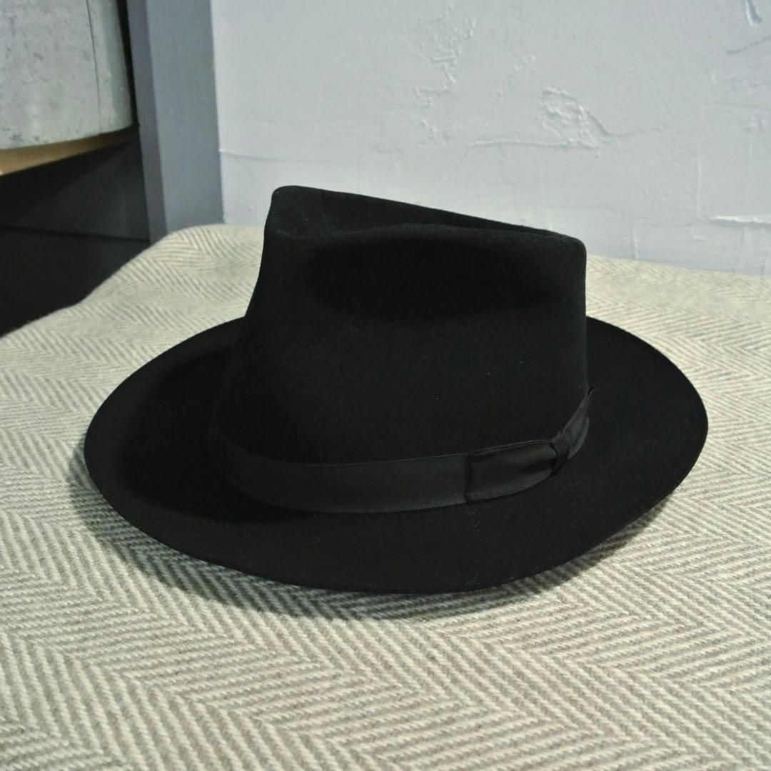 50s Vintage stetson Zephyr 1/4 58cm 黒