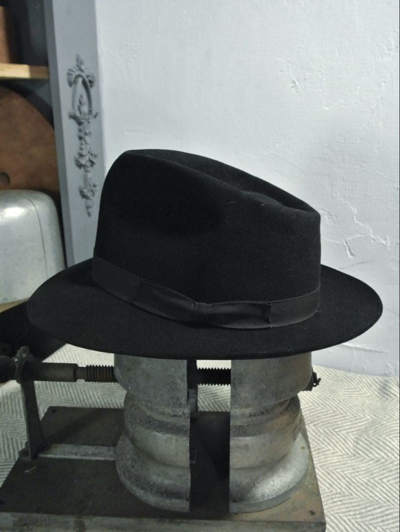 50s Vintage stetson Zephyr 1/4 58cm 黒