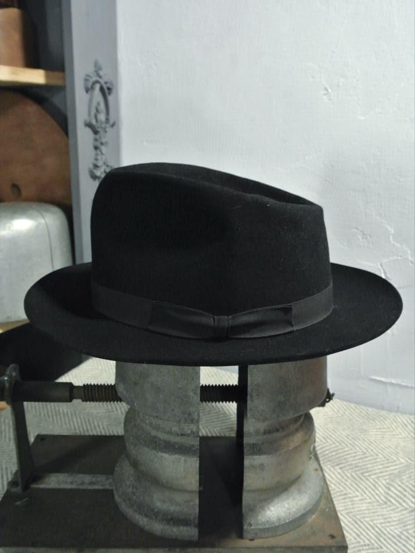 50s Vintage stetson Zephyr 1/4 58cm 黒