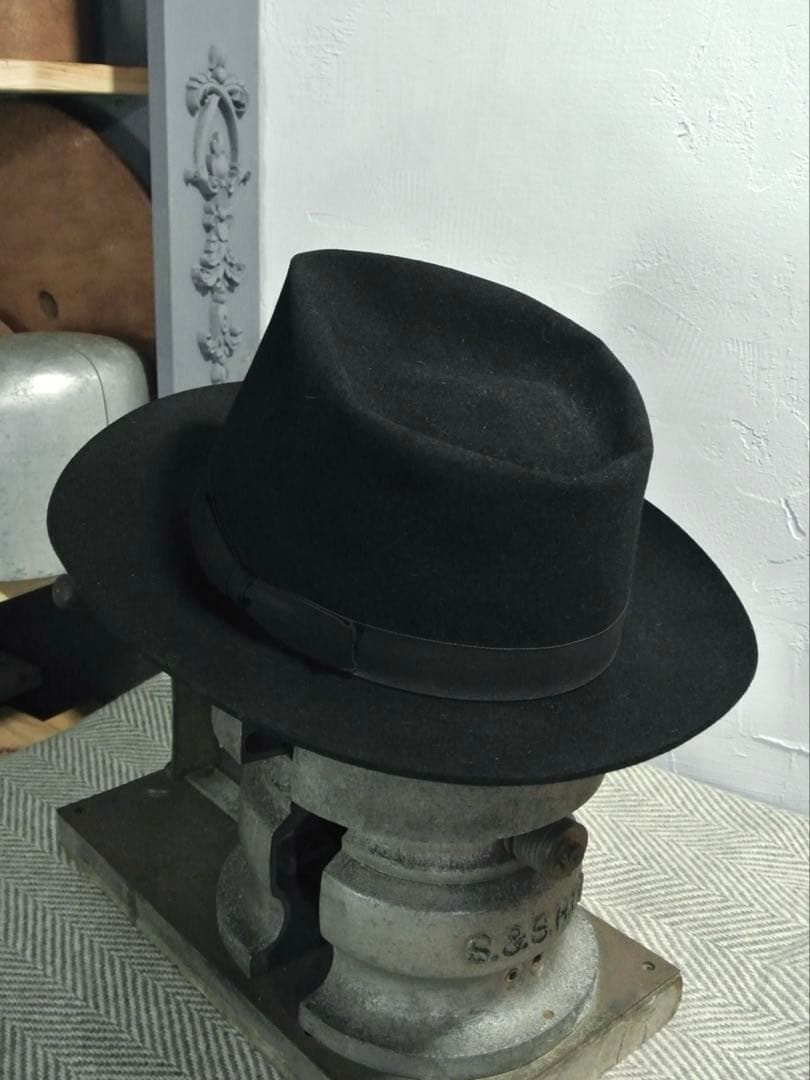 50s Vintage stetson Zephyr 1/4 58cm 黒