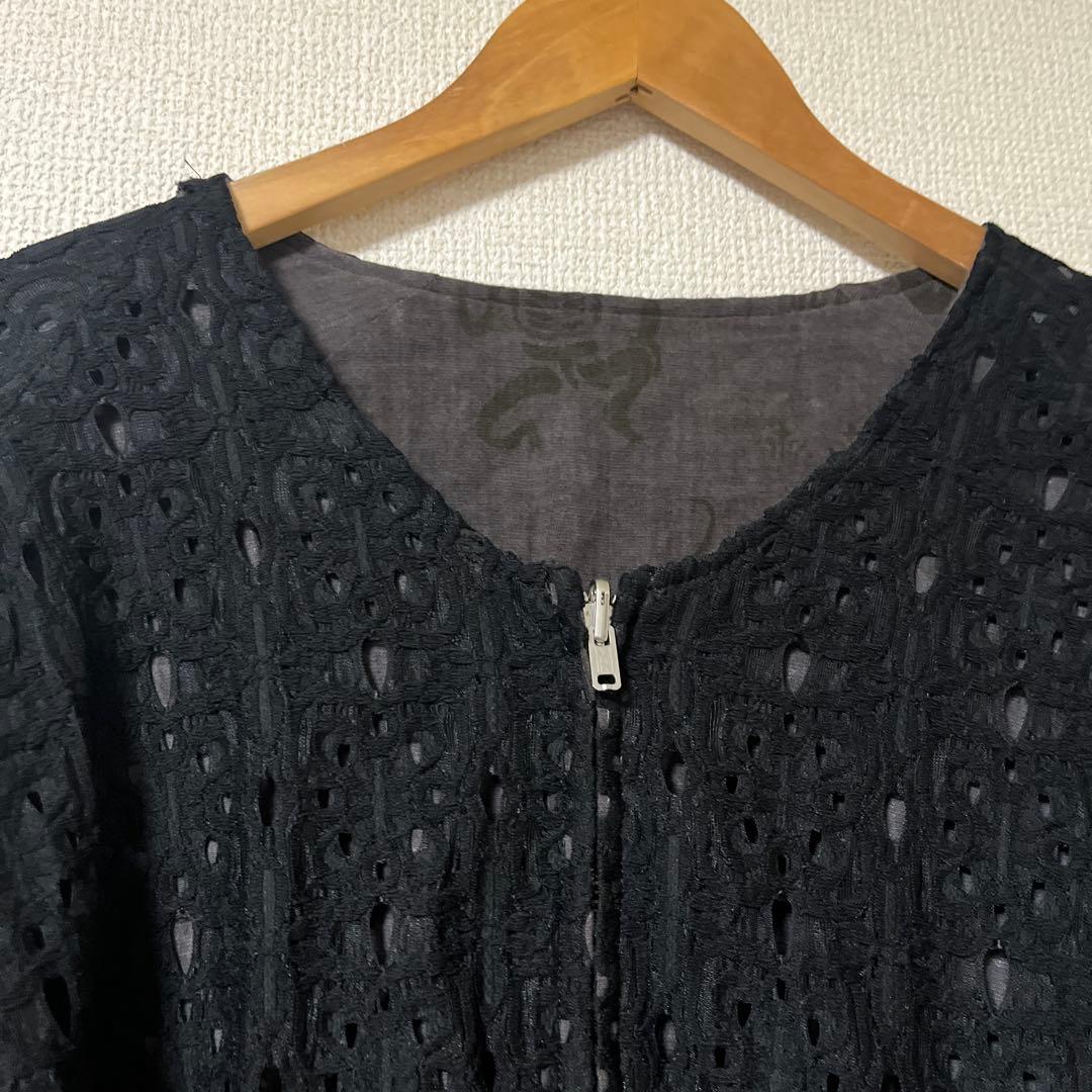 Sasquatchfabrix.魔除け レース リバーシブル ジャケット 黒XL