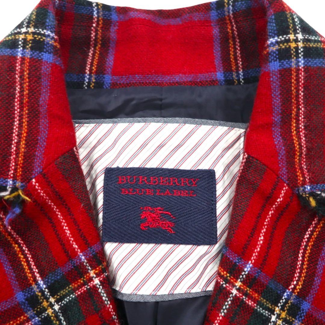 美品◎バーバリーブルーレーベル タータンチェック 切りっぱなしジャケット 36