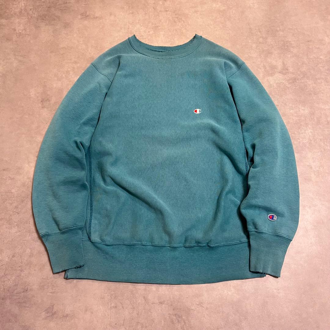 トップス Champion 90s reverse weave Tiffany Blue