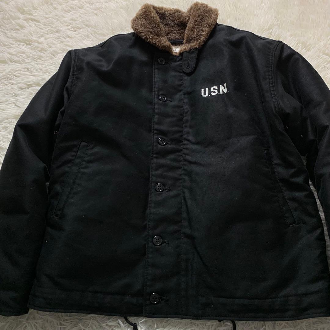 美品■ヒューストン デッキジャケット ブラック 42