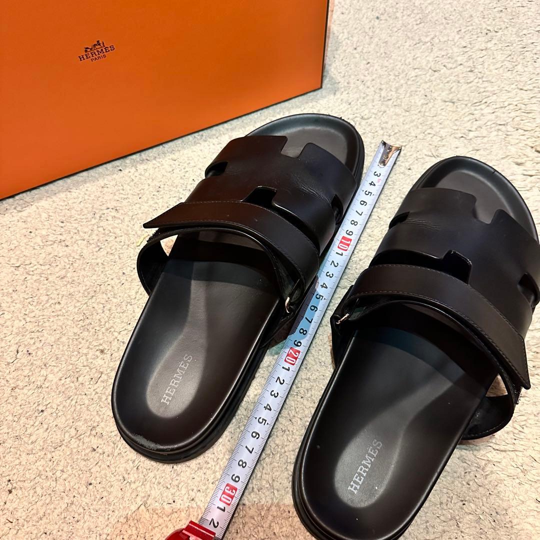 HERMES ブラック サンダル シプレ44