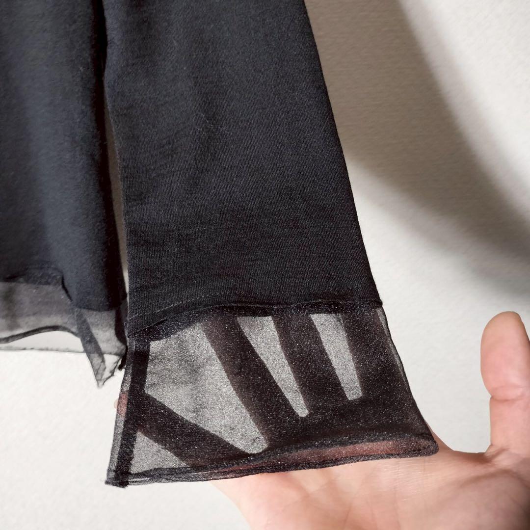 コムデギャルソン 天竺 カットソー レイヤード ジョーゼット シースルー