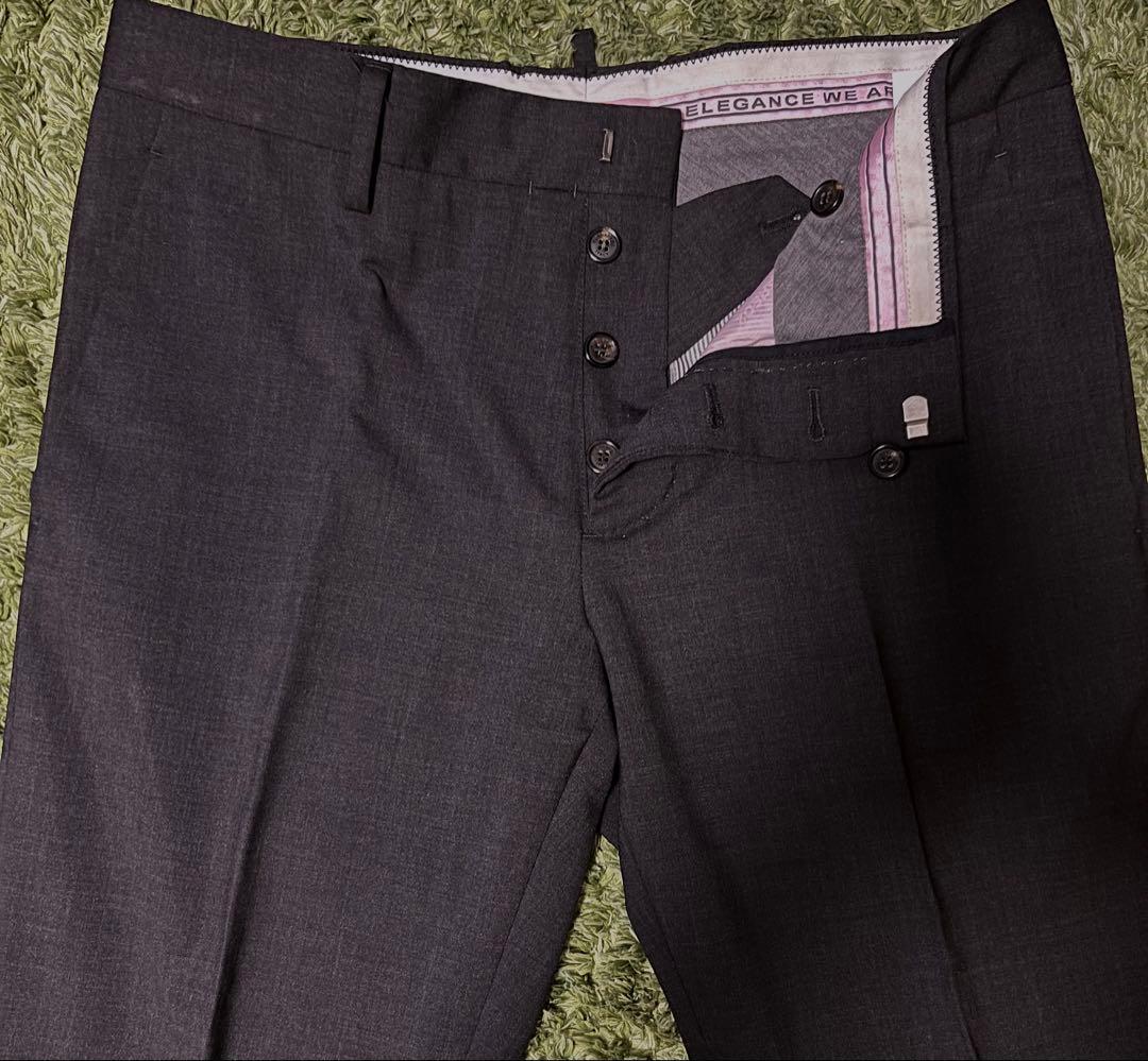 ディースクエアード チャコールグレーダブルブレスト スーツ