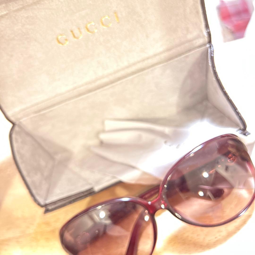 大幅お値下げ！GUCCI ラウンド サングラス レッド ケース付き