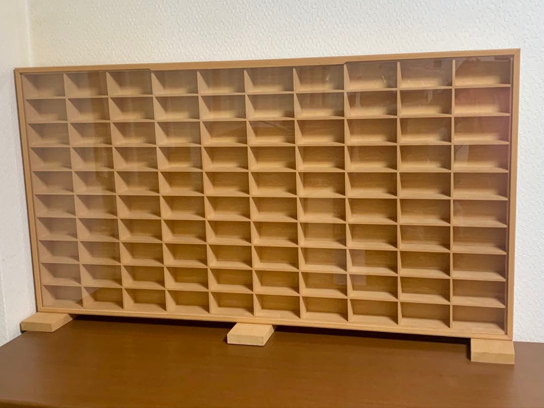 木製ミニカーケース　トミカ・100マス　アクリル障子付 kaito1127