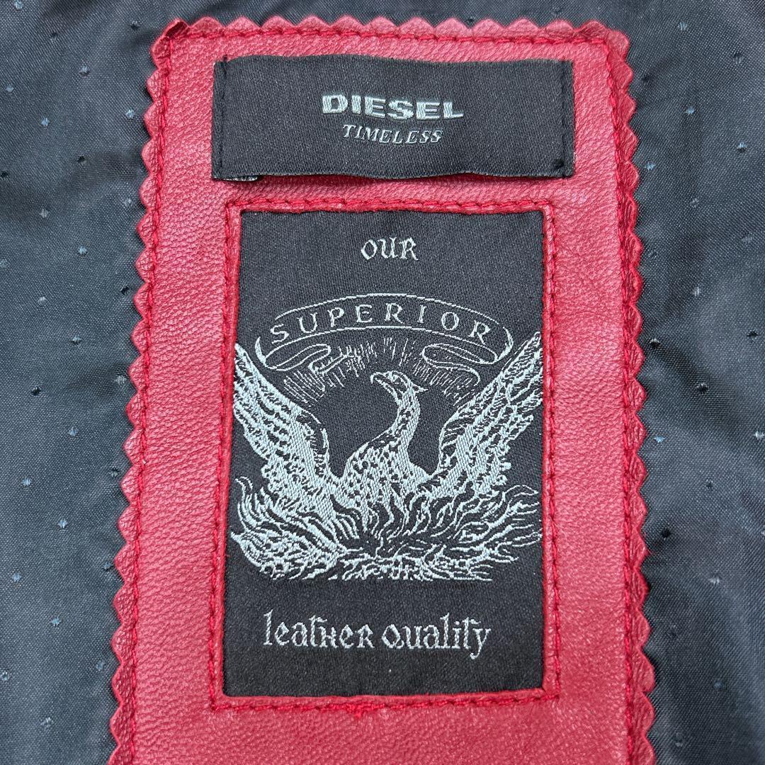 【美品】ディーゼル シングル ライダースジャケット ラムレザー XS ブラック