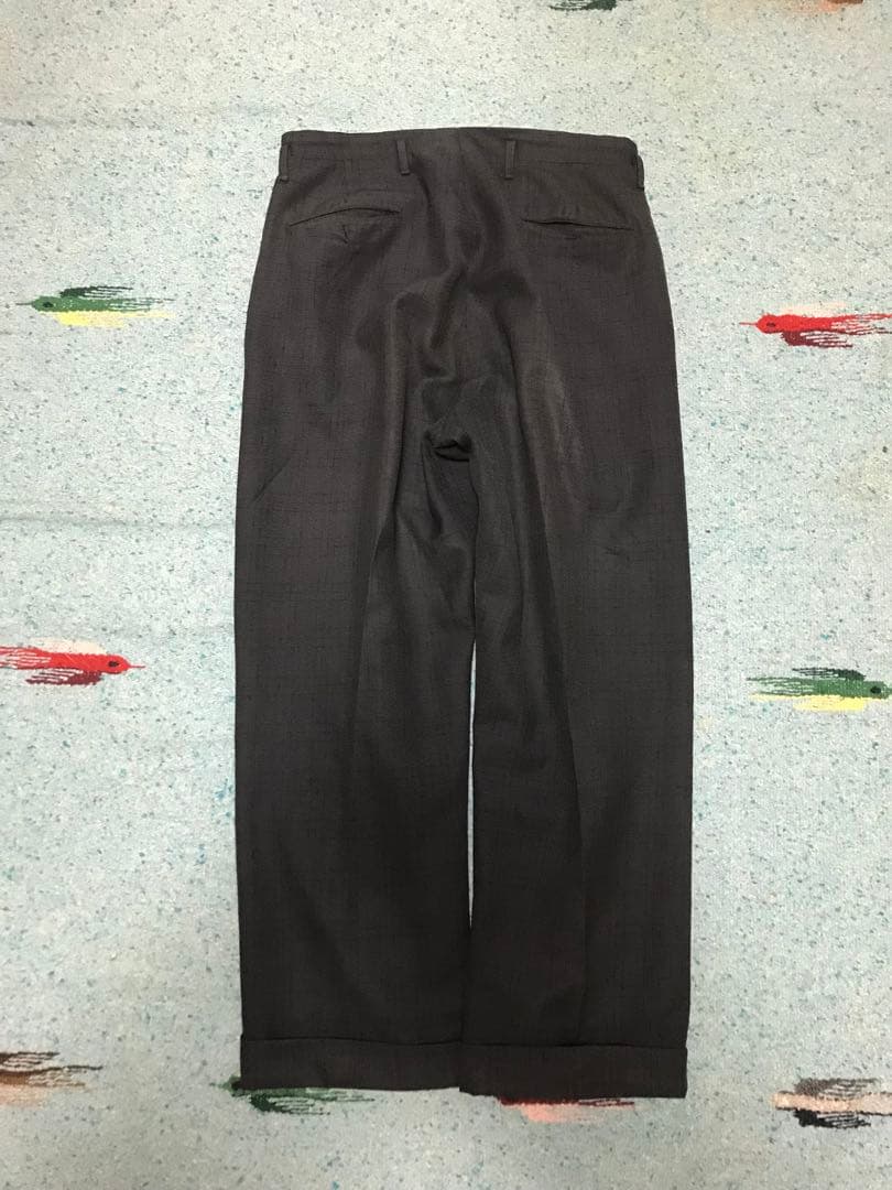 50s スペシャル 絣柄 レーヨン ギャバジン スラックス ブラック 黒 グレー