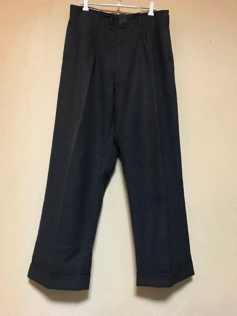 50s スペシャル 絣柄 レーヨン ギャバジン スラックス ブラック 黒 グレー