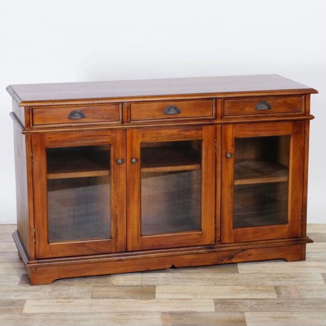 G 新品 アジアン キャビネット アンティーク カフェ カントリー 食器棚 本棚