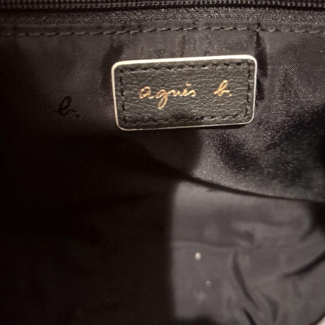 アニエスベー　新品本革¥53,900　ブラック/ホワイト　ショルダーストラップ付