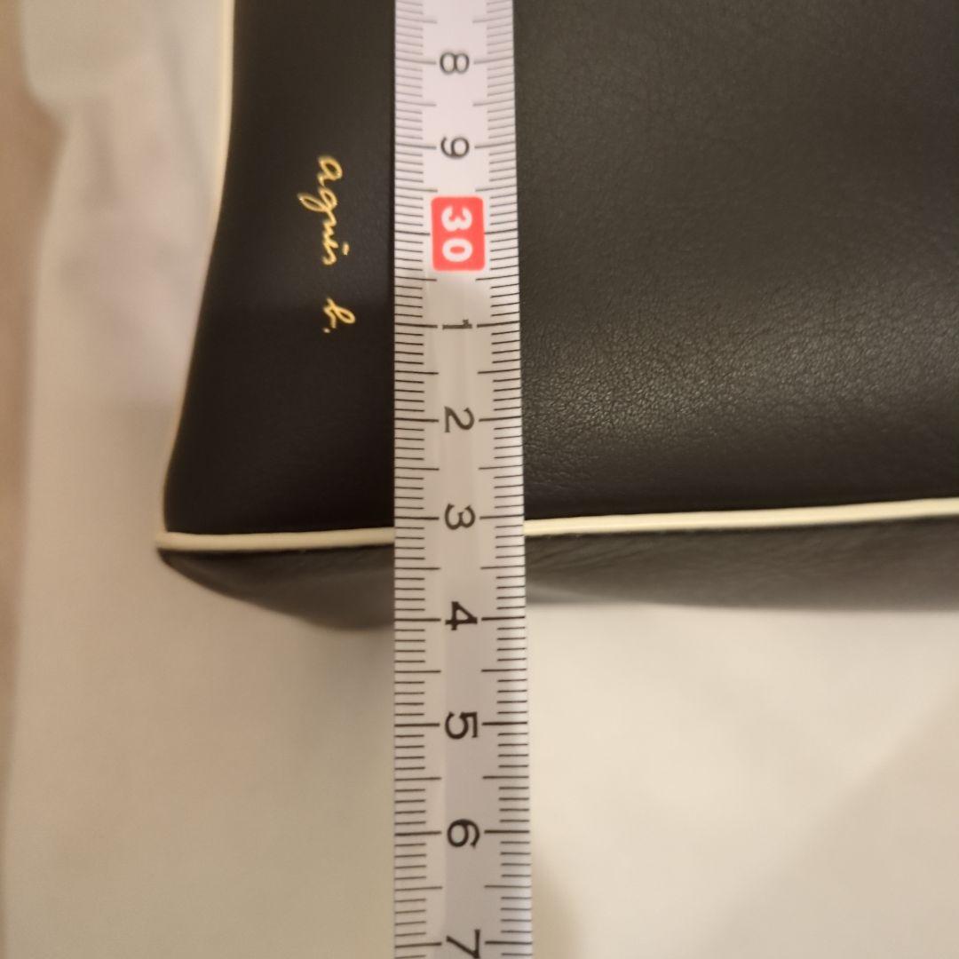アニエスベー　新品本革¥53,900　ブラック/ホワイト　ショルダーストラップ付