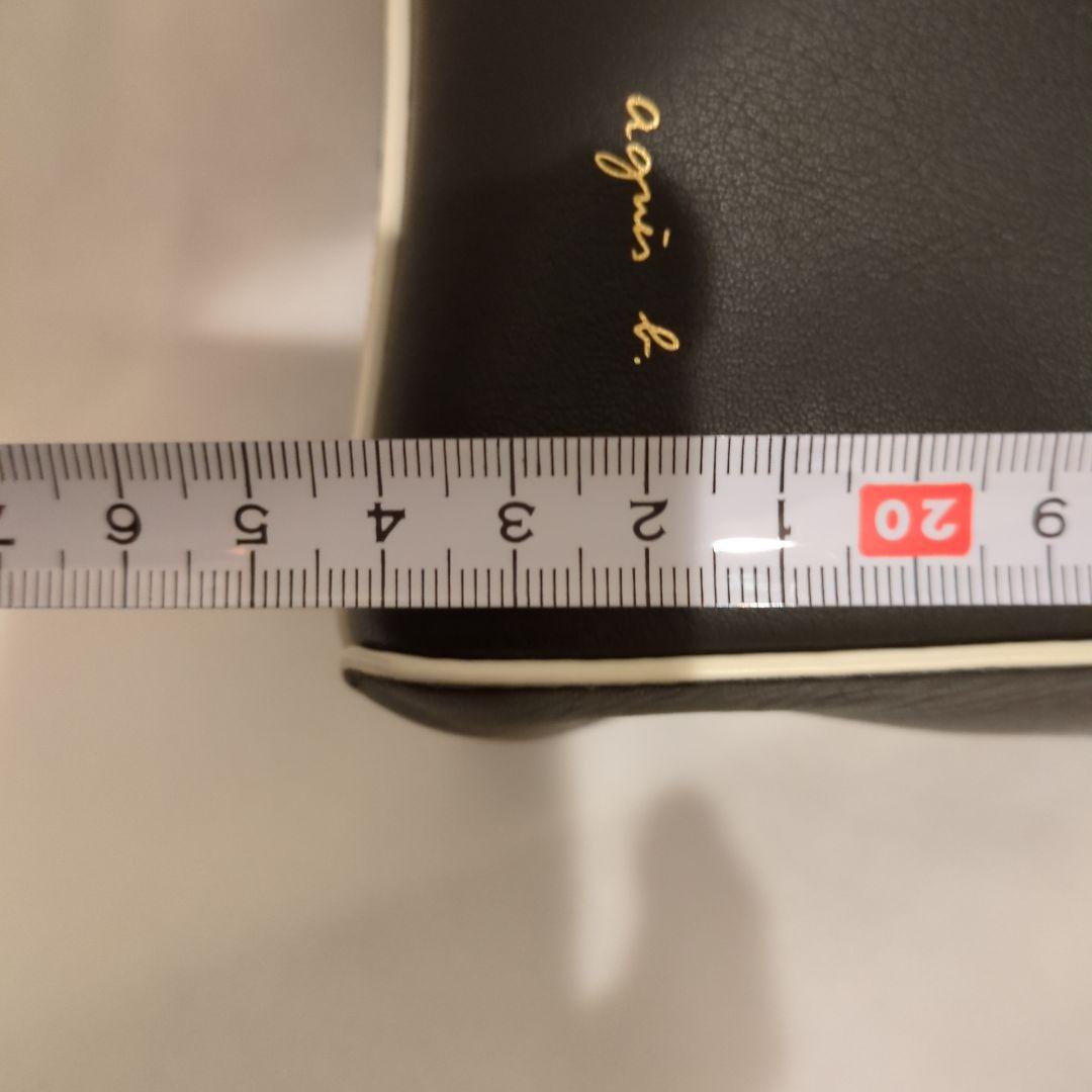 アニエスベー　新品本革¥53,900　ブラック/ホワイト　ショルダーストラップ付