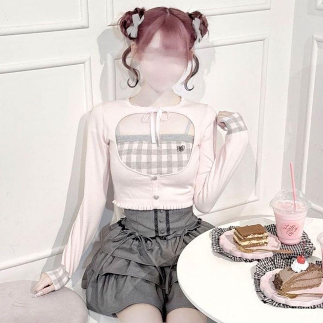 HONEY MEW ギンガムアンサンブルトップス ハニーミュウ