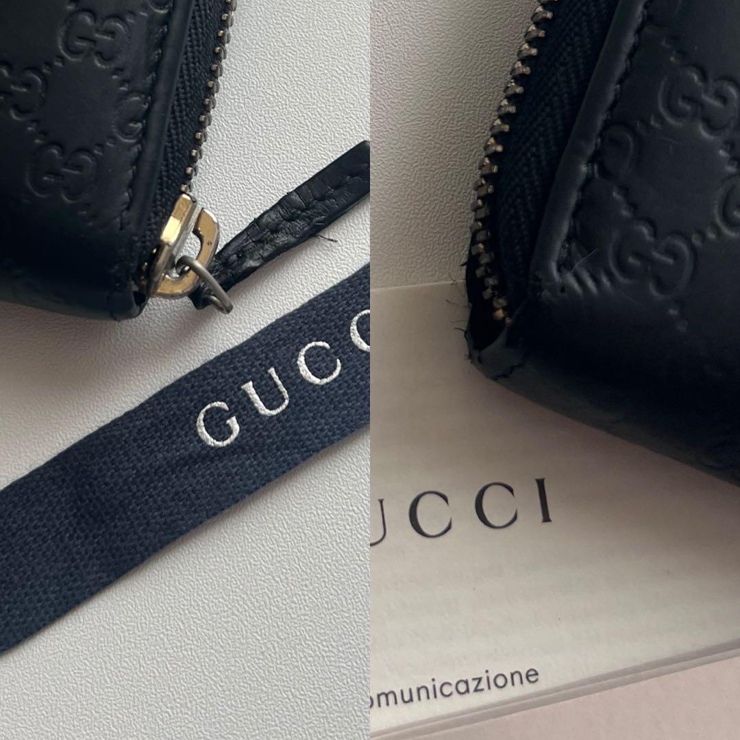 20 美品 GUCCI グッチ マイクロシマ 小銭入れ 財布 カードケース